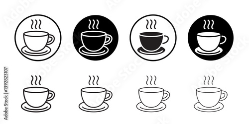 coffee cup icon vector logo set collection for web app ui