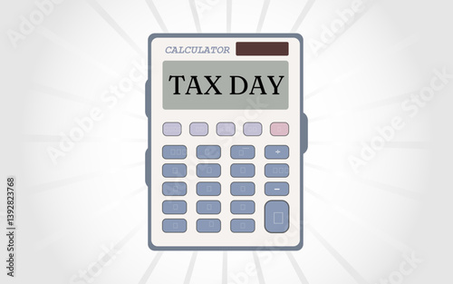 USA Tax Day Stock Illustrations with a calculator image, US tax day banner, vector tax day wallpaper