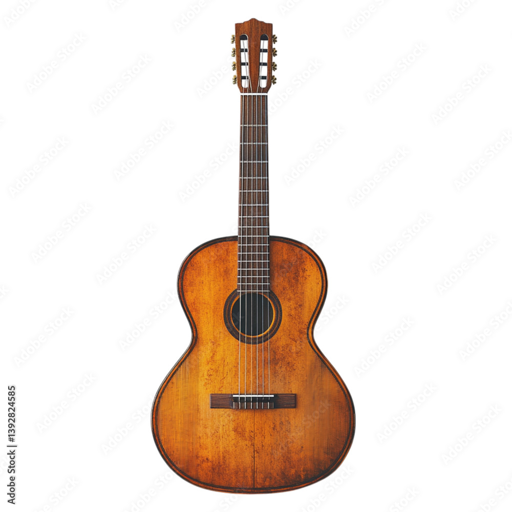 Fototapeta premium Acoustic Guitar Isolated on Transparent Background