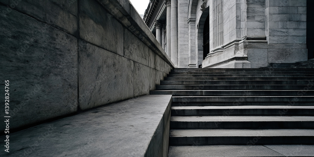Fototapeta premium New York Public Library: Iconic Architecture, Landmark Building, Urban Landscape, Cultural Heritage, Midtown Manhattan, Architectural Detail, Cityscape Views, Historical Significance. 