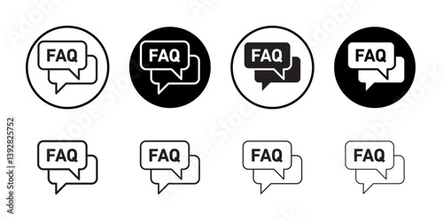 FAQ icon vector logo set collection for web app ui