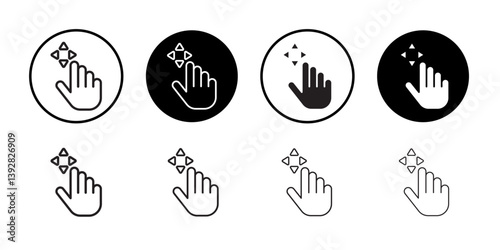Hand, fingers, gesture, swipe, rotate icon vector logo set collection for web app ui