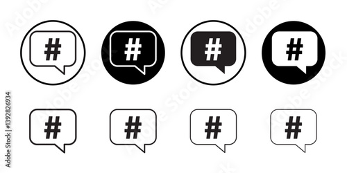 Hastag icon vector logo set collection for web app ui