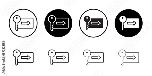 Keycard access icon vector logo set collection for web app ui