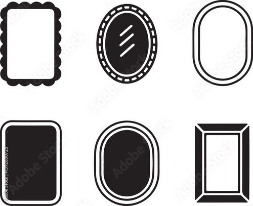 mirror silhouette collection icon set on white background
