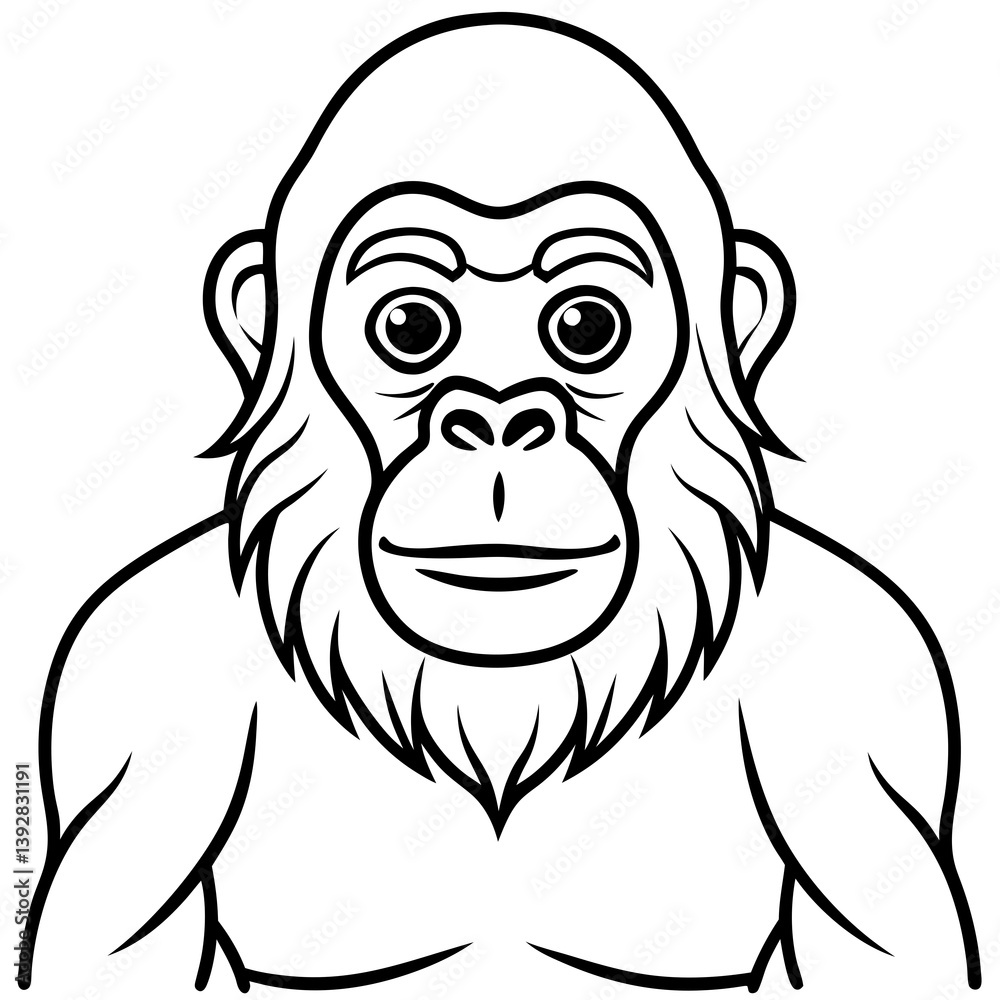 Elegant One-Line Orangutan Vector Design Elegant One-Line Orangutan Vector Design