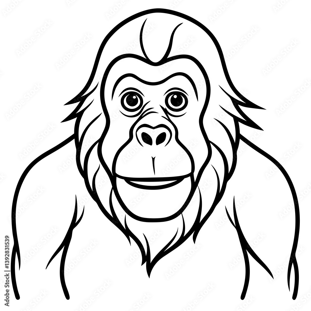 Elegant One-Line Orangutan Vector Design Elegant One-Line Orangutan Vector Design