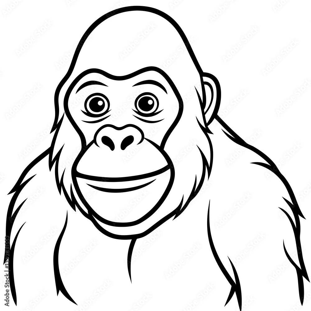 Elegant One-Line Orangutan Vector Design Elegant One-Line Orangutan Vector Design