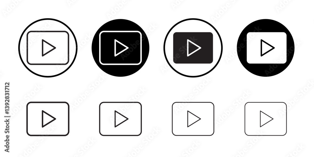 Play button icon vector logo set collection for web app ui Play button icon vector logo set collection for web app ui