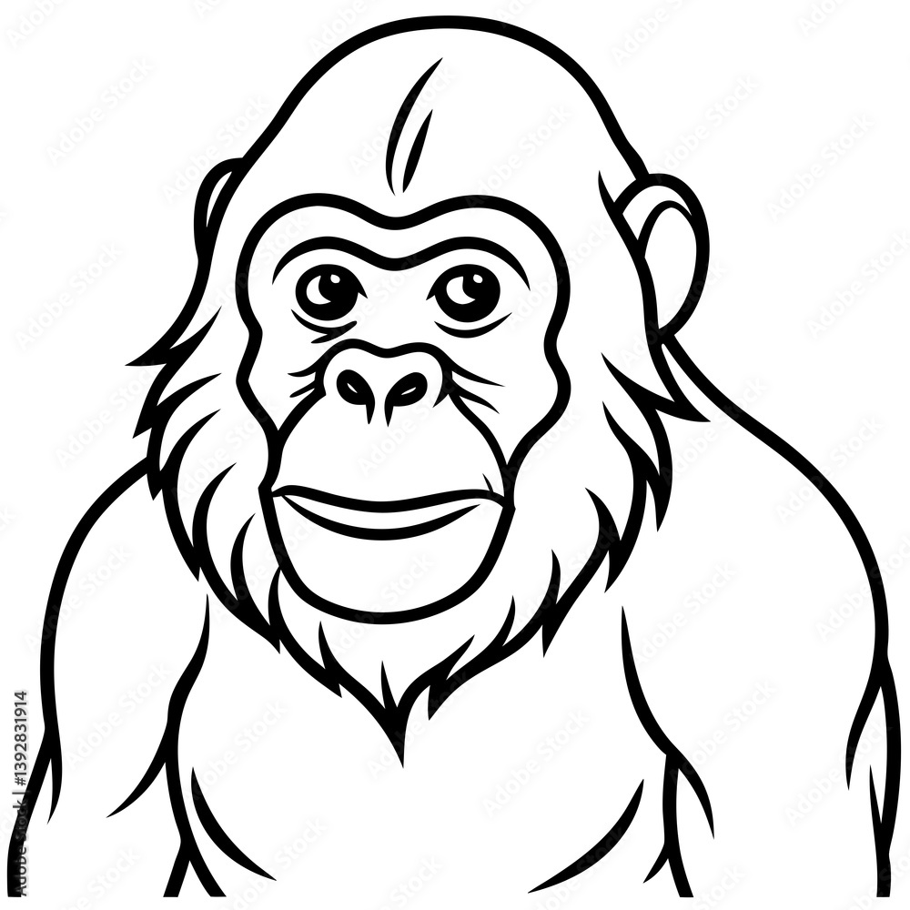 Elegant One-Line Orangutan Vector Design Elegant One-Line Orangutan Vector Design