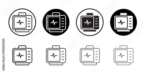 Rescue defibrillator icon vector logo set collection for web app ui