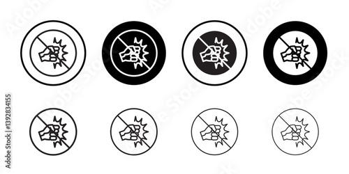 Stop violence icon vector logo set collection for web app ui