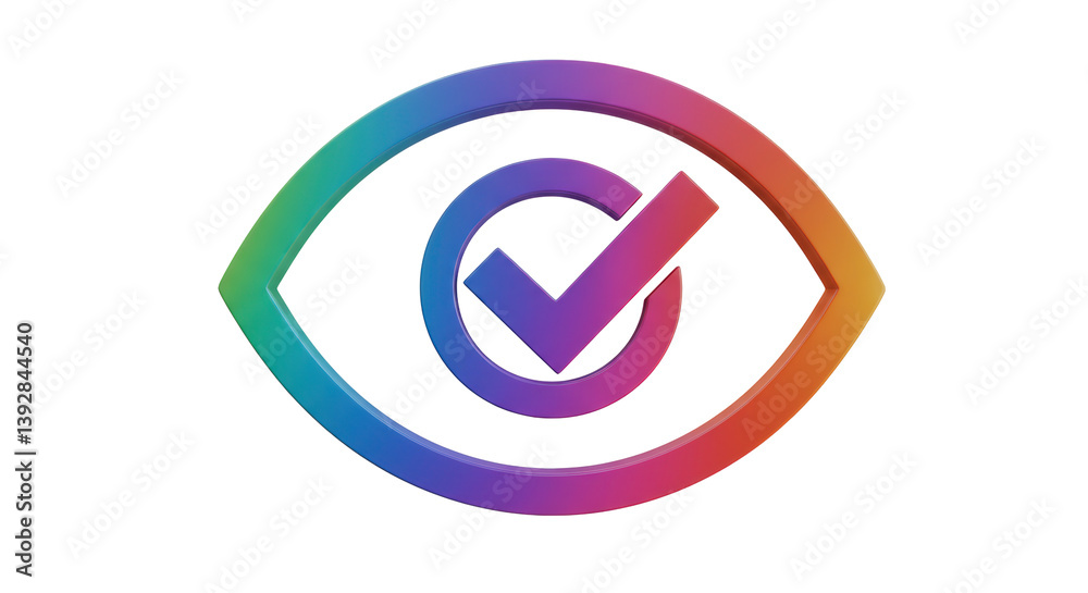 Isolated Eye with Check Mark Isolated Eye with Check Mark
