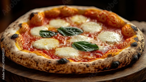 Delicious, freshly baked, Margherita pizza photo
