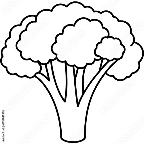 Linear Broccolini Minimal Vector Illustration