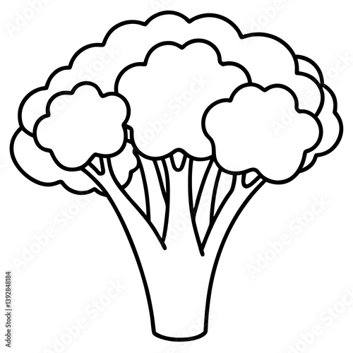 Linear Broccolini Minimal Vector Illustration