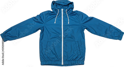 Isolated Blue Rain Jacket