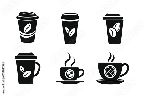 Coffee cup silhouette vector illustration  bundle 