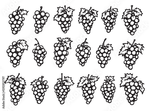 Grape line art