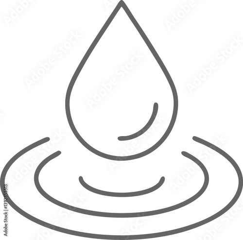 Water Droplet icon. Moisture icon. Moisturizing cream, skincare, skin, absorption, absorb, soft, water, moist, dermatologist concept.
