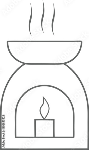 Oil burner line icon, SPA and relax, essential oil vector icon, Aromatherapy and Scented Product