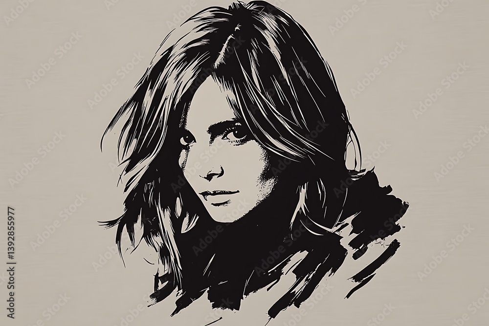 Fototapeta premium Woman Portrait, Monochrome Style
