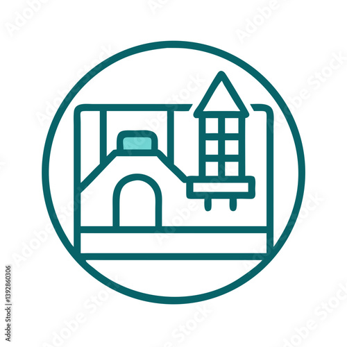 Playground Equipment Outline in Circular Design  