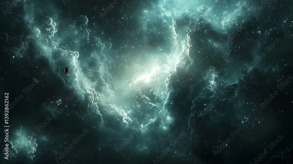 Obraz premium Deep Space Nebula, Cosmic Clouds, Stellar Glow