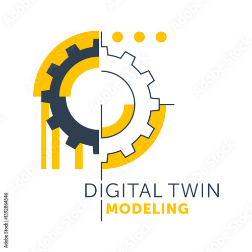 Digital twin modeling technology - logo template