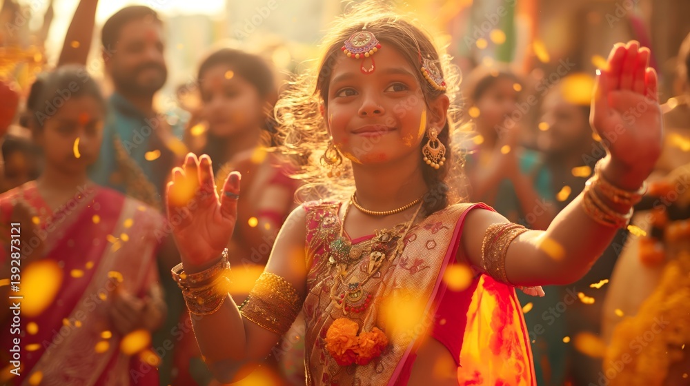 Indian Girl Dancing in Festival
