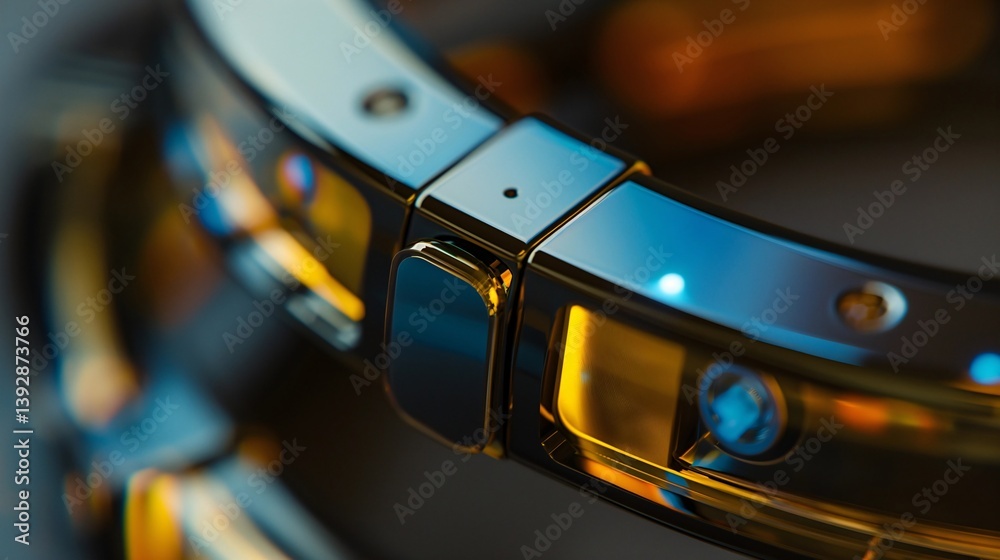 Close-up of a Futuristic Smartwatch Band