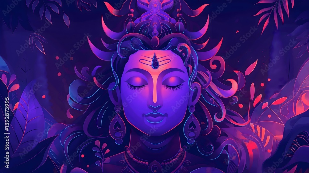 Shiva in Neon Jungle