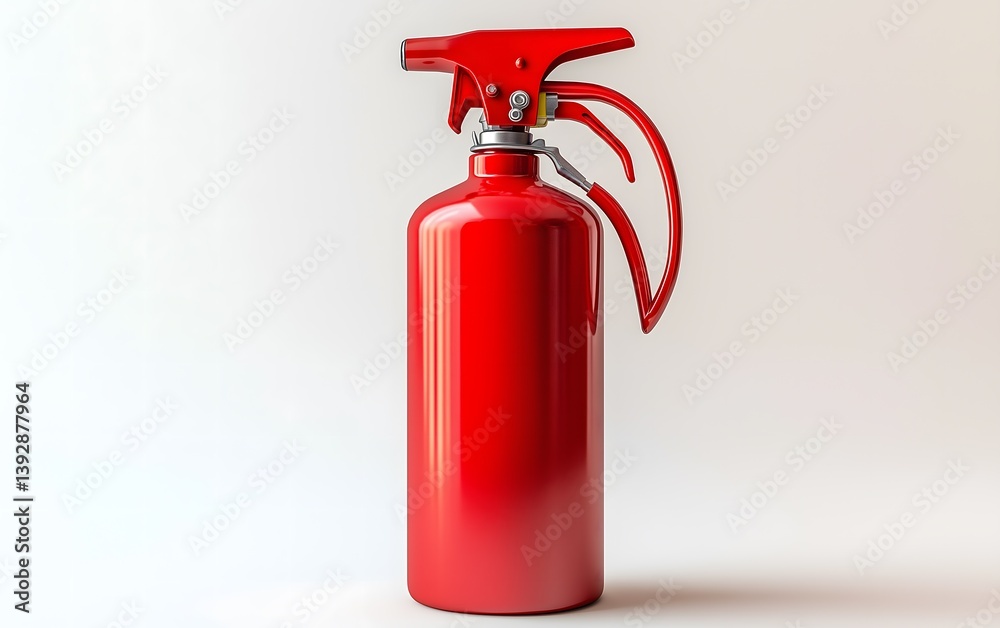 Obraz premium Red Fire Extinguisher on White Background