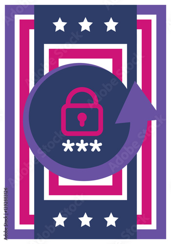 Cyber Security Awareness Month. Celebrated annual in October to raise awareness about digital security and empower everyone to protect their personal data from digital forms of crime. Vector poster