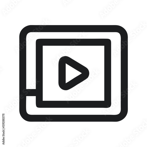 Free Download Play Button Rounded Frame Video Player Icon Design - GFXLoad