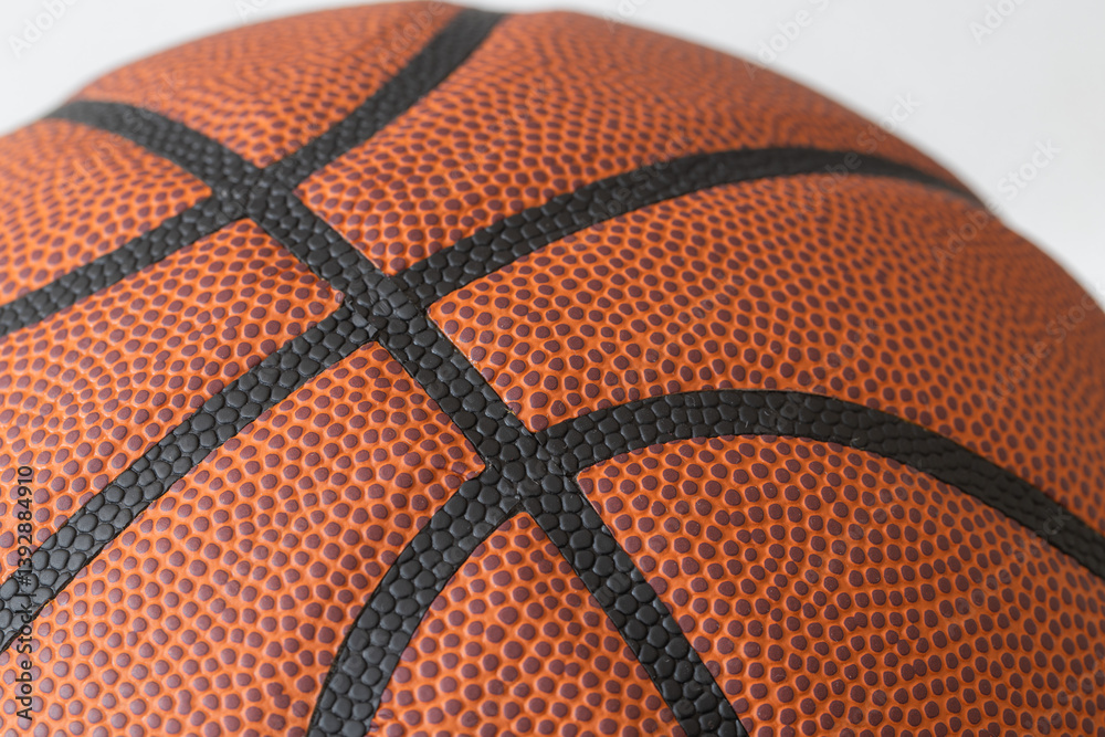 Closeup of basketball textured background
