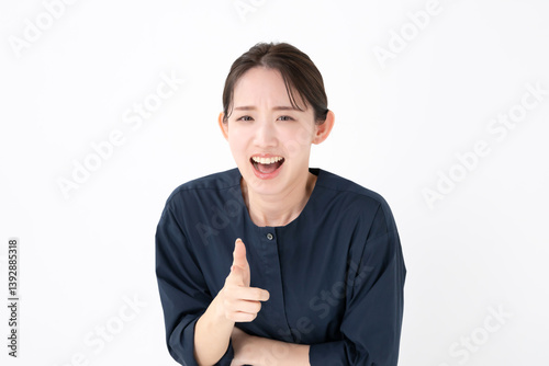 Obraz na plátně 怒る女性