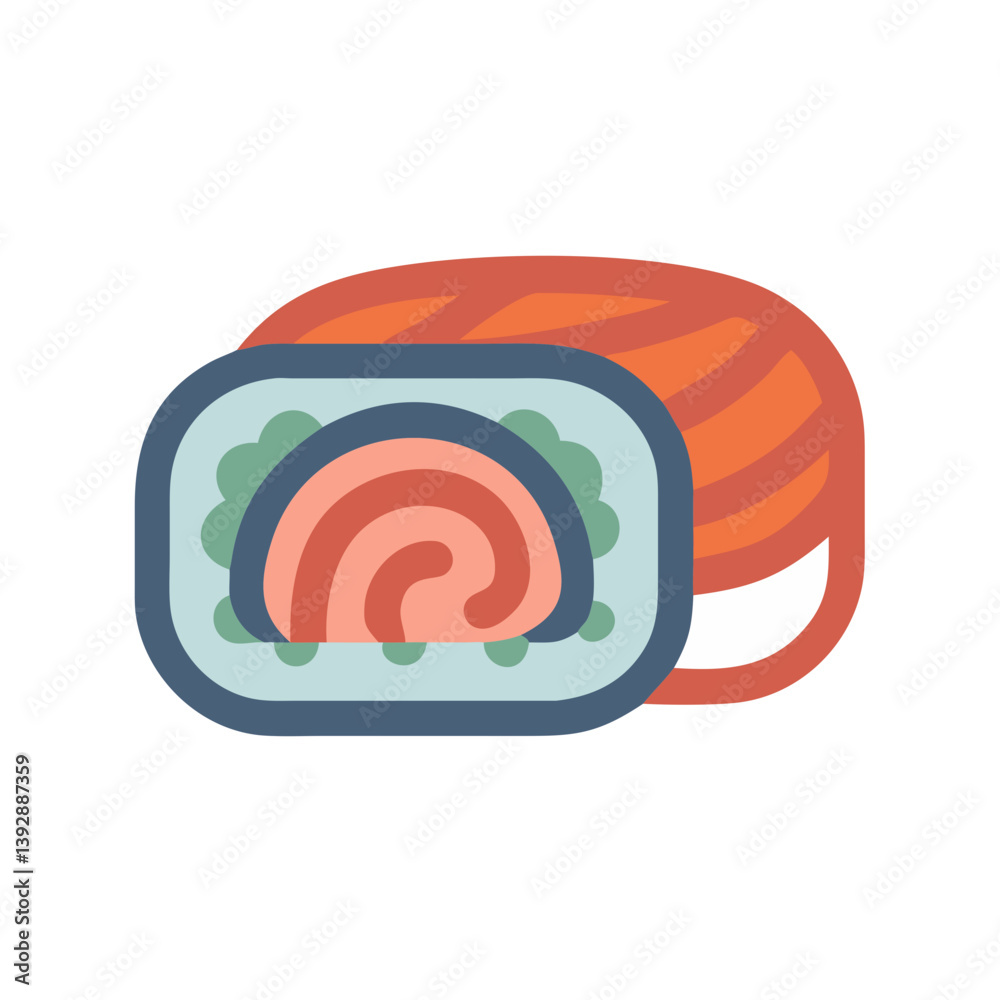 Fototapeta premium Stylish Sushi Roll Representation for Menus