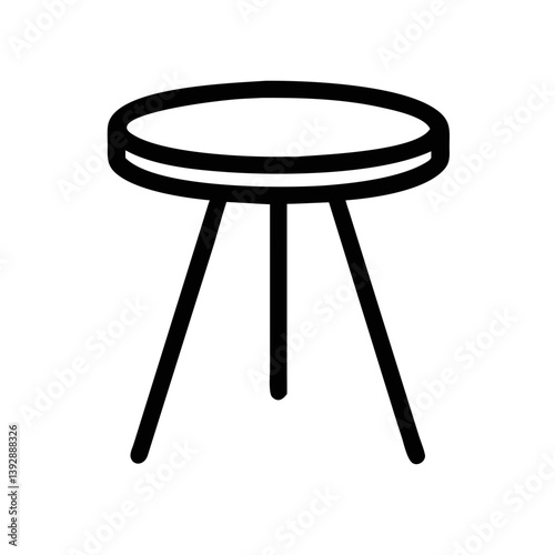 A simple, minimalist round side table with three sturdy legs, perfect for a small space, offering clean lines and modern design.