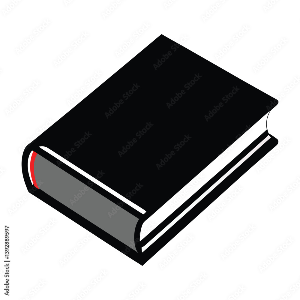 A vector illustration of Black Book, Textbook Drawing isolated on white background A vector illustration of Black Book, Textbook Drawing isolated on white background