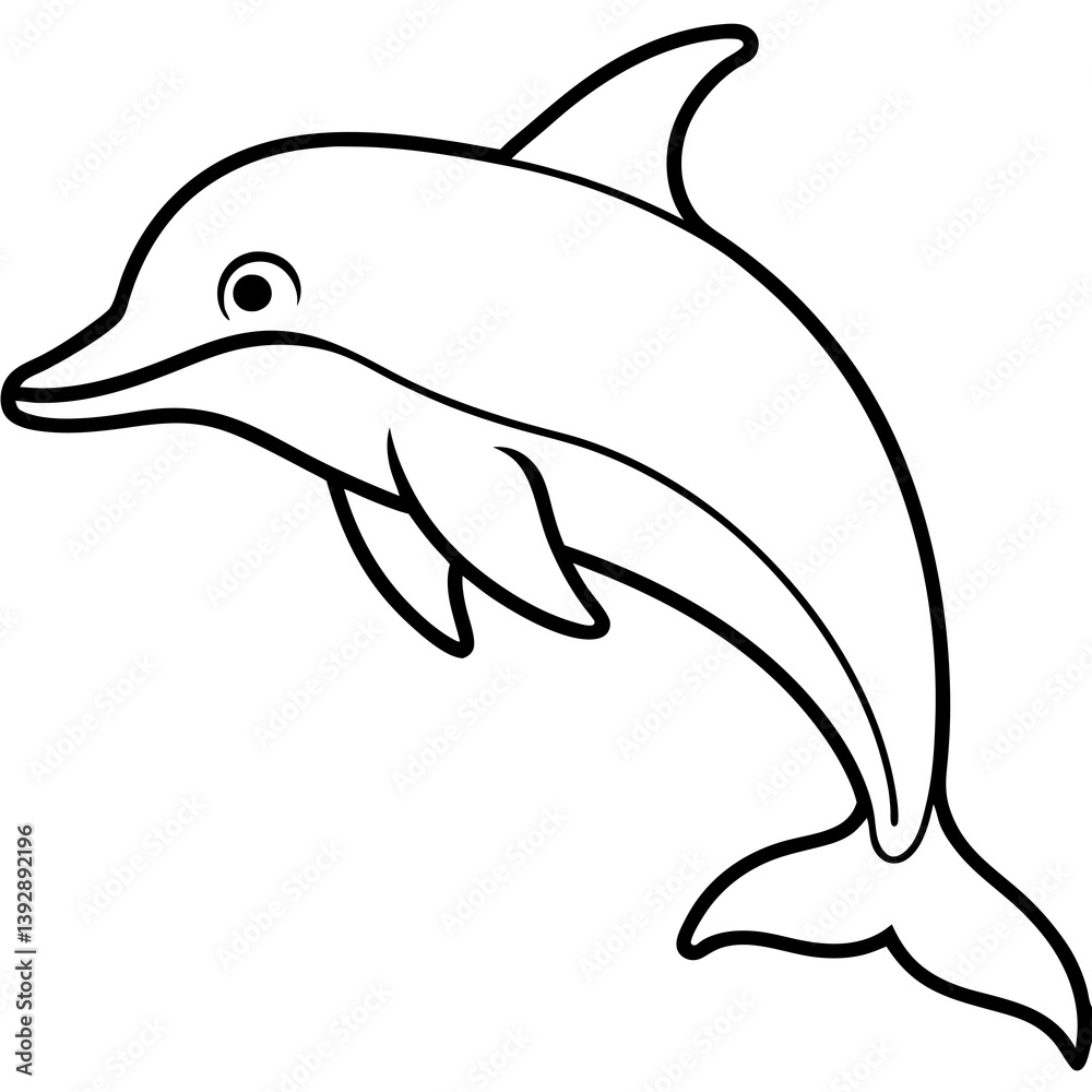 Fototapeta premium Minimalist Dolphin Line Art Vector