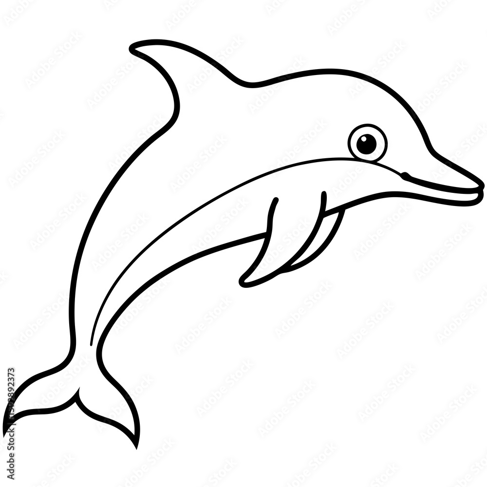 Fototapeta premium Minimalist Dolphin Line Art Vector