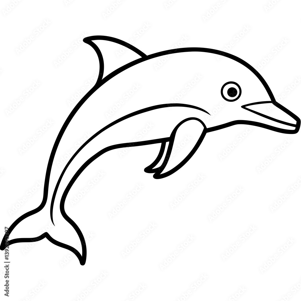 Minimalist Dolphin Line Art Vector Minimalist Dolphin Line Art Vector