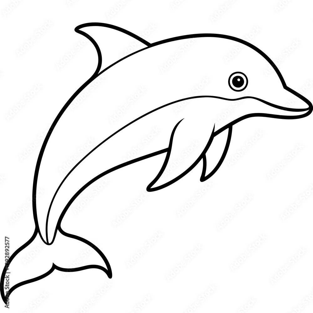 Fototapeta premium Minimalist Dolphin Line Art Vector