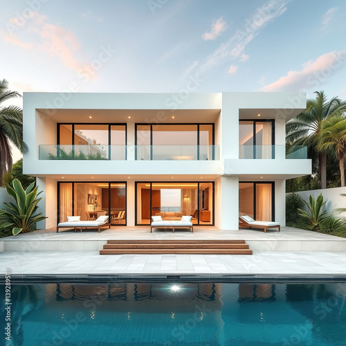 modern luxury villa exterior