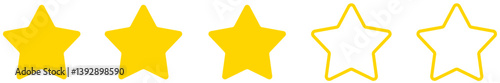 3 yellow star rating icon