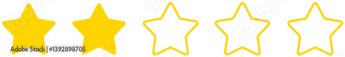 2 yellow star rating icon