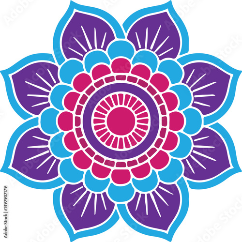 Abstract flower colorful floral mandala art design