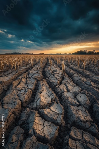 Obraz na płótnie Cracks on dry land. Abstract pattern. Drought. Desperate, sad. Concept. w salonie