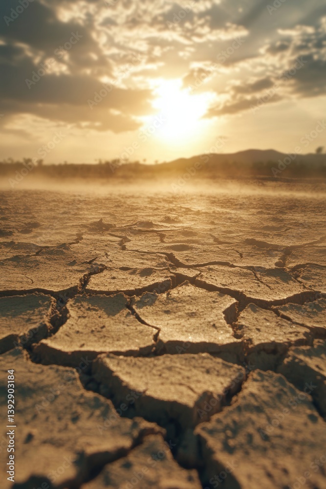 Cracks on dry land. Abstract pattern. Drought. Desperate, sad. Concept.
